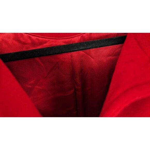 BOSTON PROPER sz 10 100% Wool Winter Coat Peacoat Jacket Long Peplum Mock Neck - Picture 11 of 12